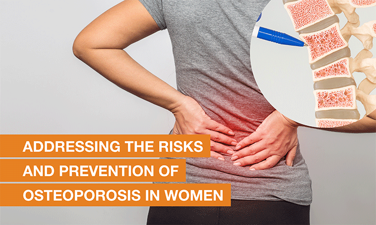 What factors contribute to the risk of osteoporosis in women?